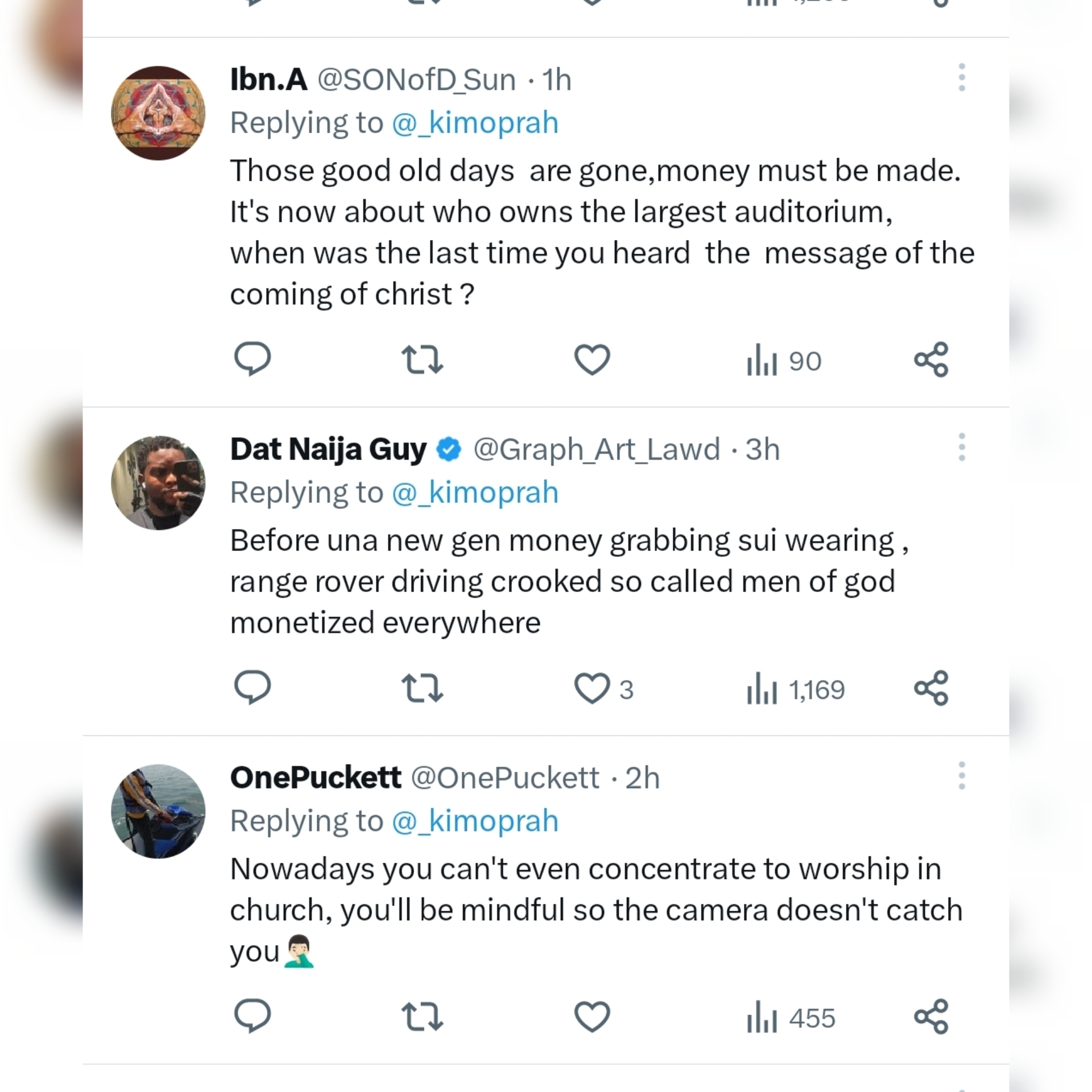 ?Now church is content!? - BBN Star KimOprah sparks debate over cameras invading vulnerable moments in church services